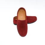 Mocassin rouge homme daim