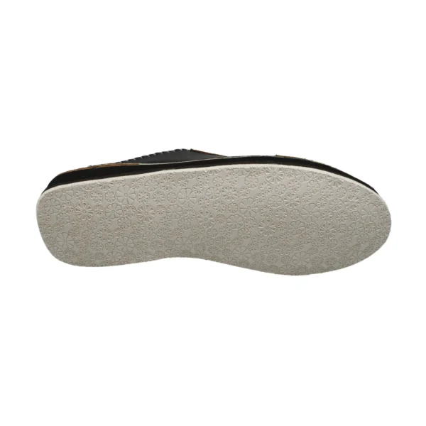 Babouche en cuir pour homme avec semelle extérieure en nylon antidérapante